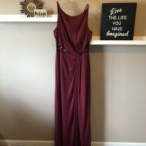 Maroon/Wine Color David Bridal Dress